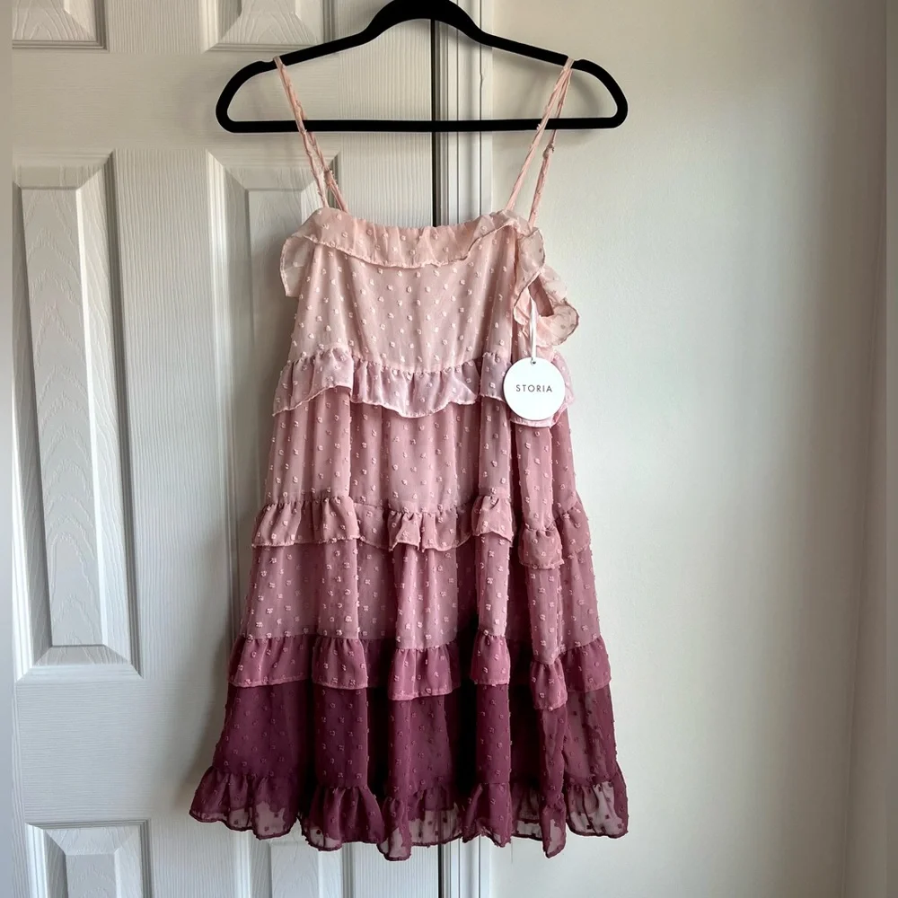 Storia boutique ombre tiered dress - Picture 1 of 4